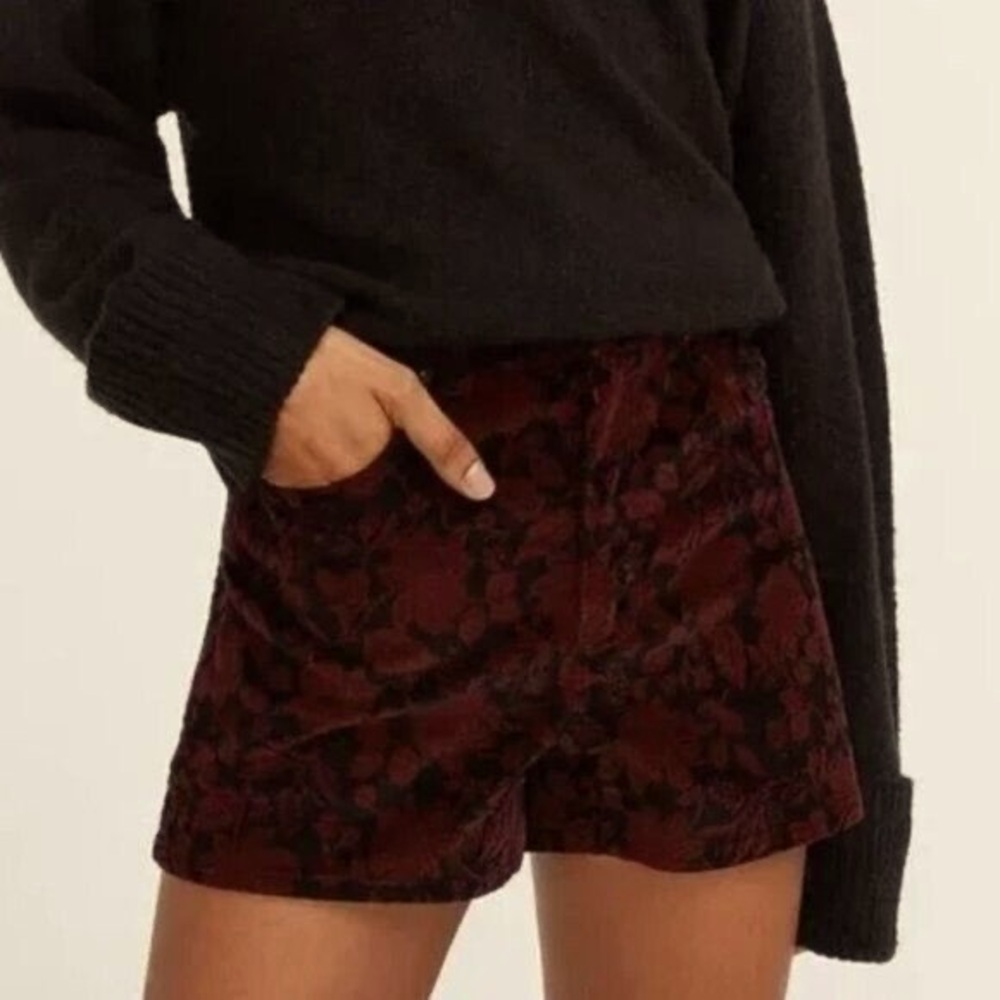 NWOT Express Velvet Floral Shorts